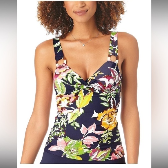 Anne Cole Women's Tropical Bloom
Twist Front Tankini Swim Top Size 34C/36B New - Picture 7 of 12